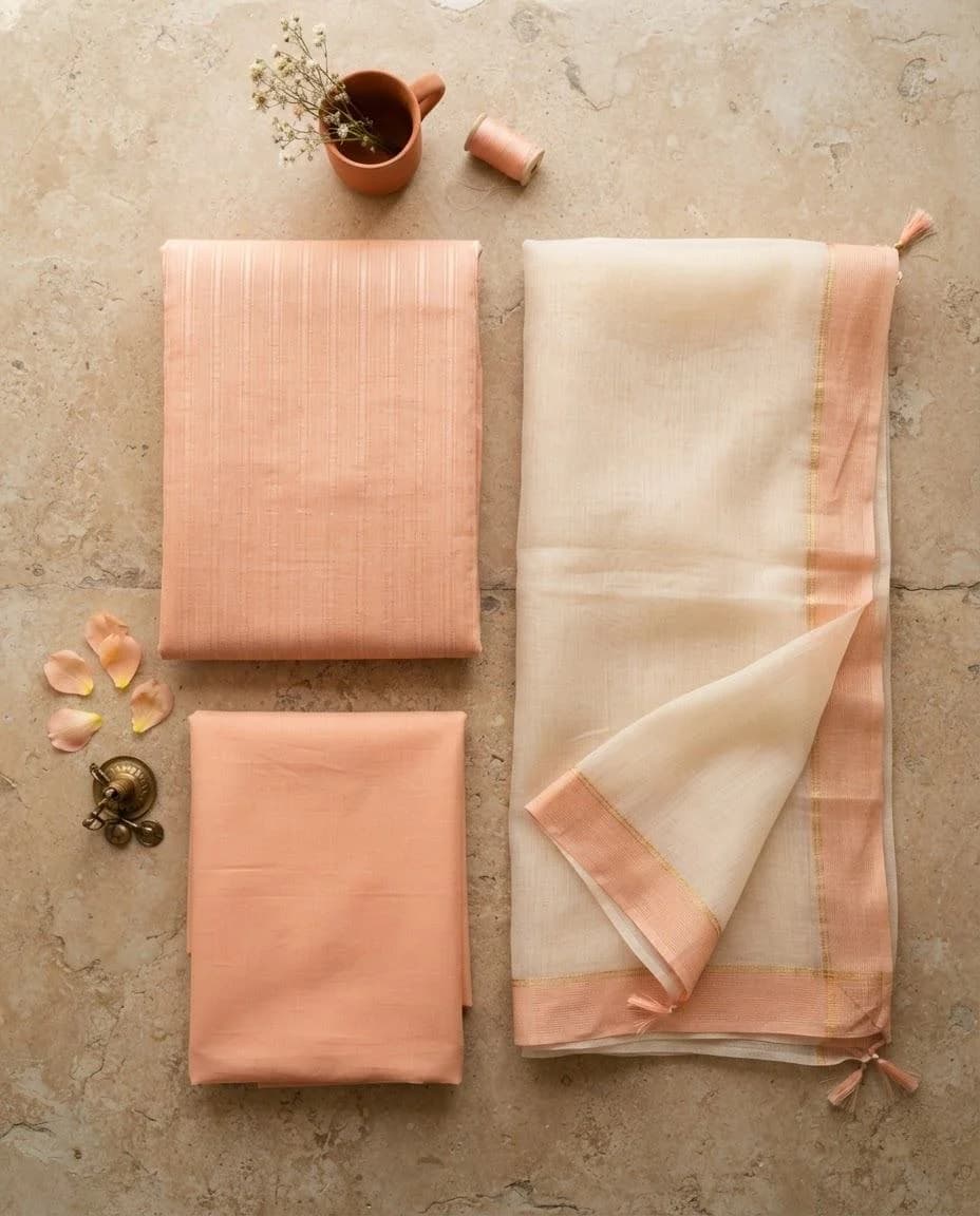 Peach woven cotton